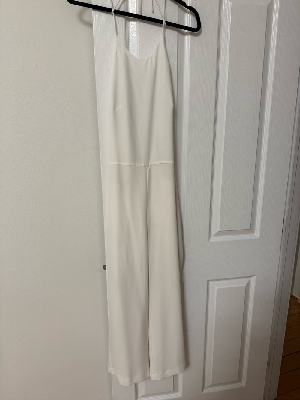 Zara Cream Spaghetti-Strap Wide-Leg Jumpsuit